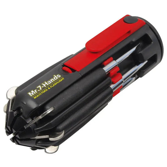 7-Hands Multitool Screwdriver Set with Worklight Compact Portable and Versatile Screwdriver Kit